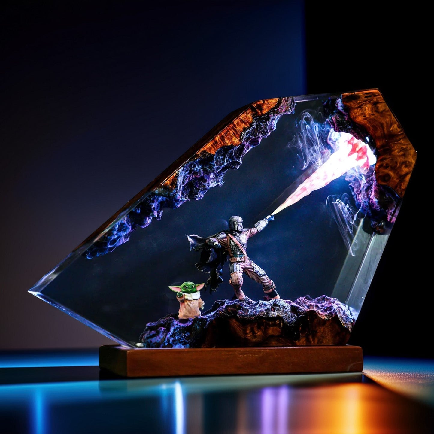 The Beskar Bounty Hunter Resin Lamp