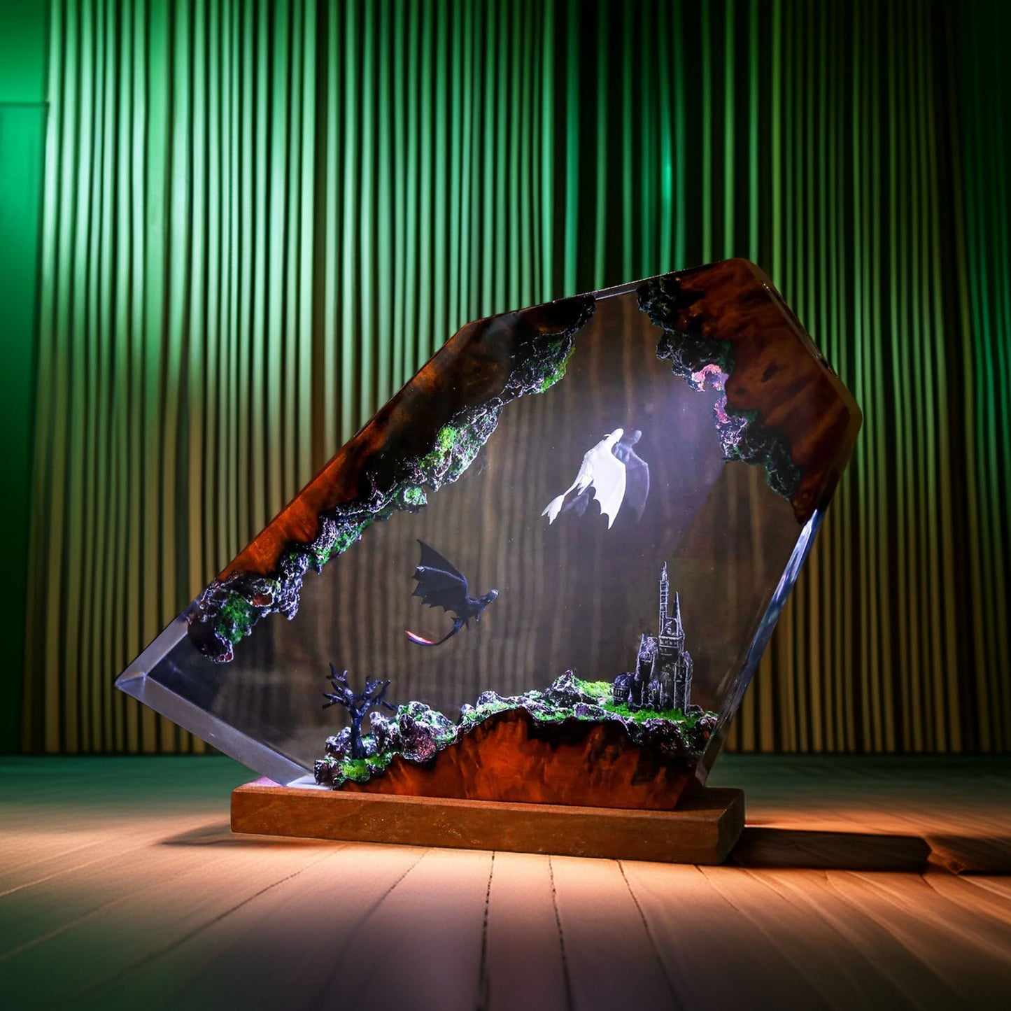 Night Wing Dragon Resin Lamp