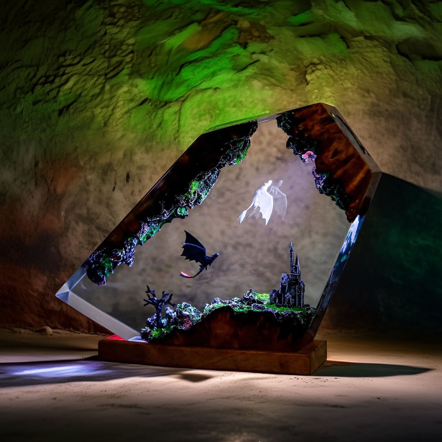 Night Wing Dragon Resin Lamp
