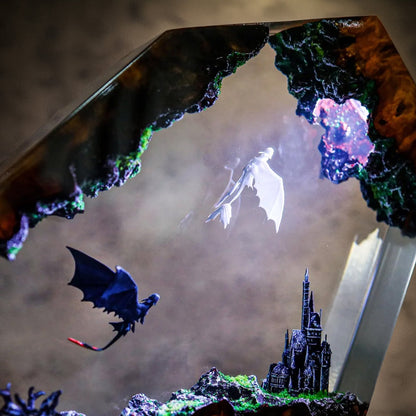 Night Wing Dragon Resin Lamp