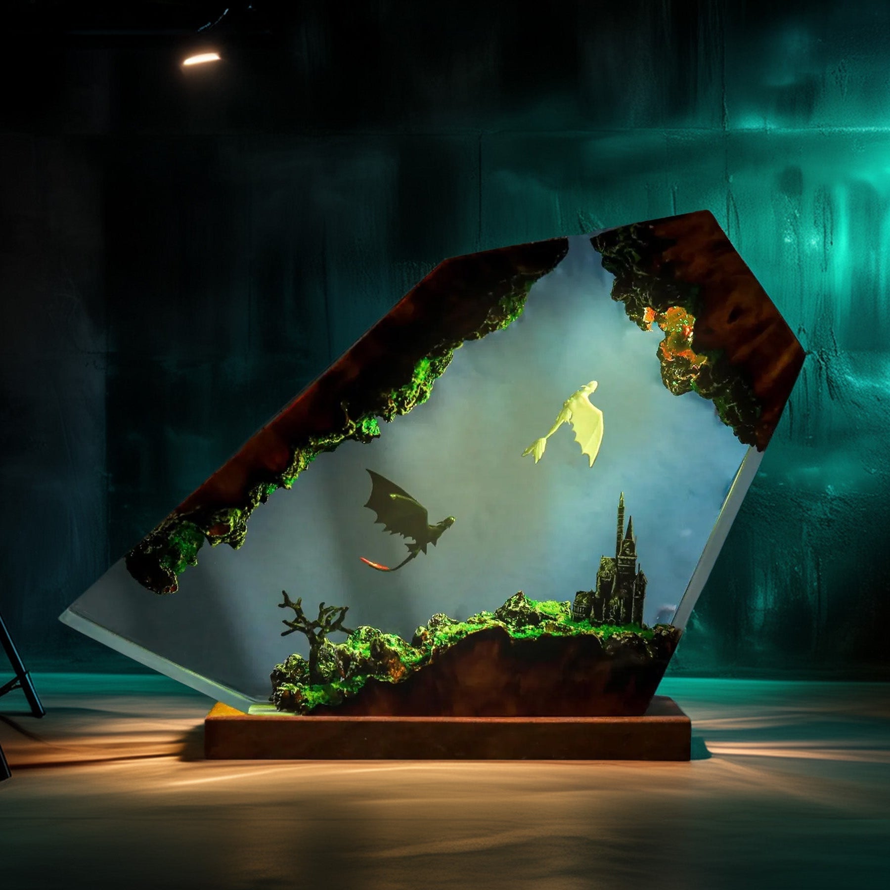 Night Wing Dragon Resin Lamp
