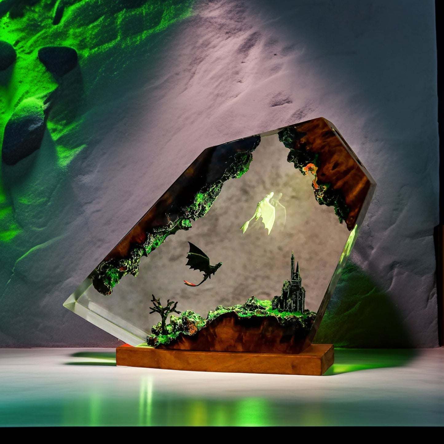 Night Wing Dragon Resin Lamp
