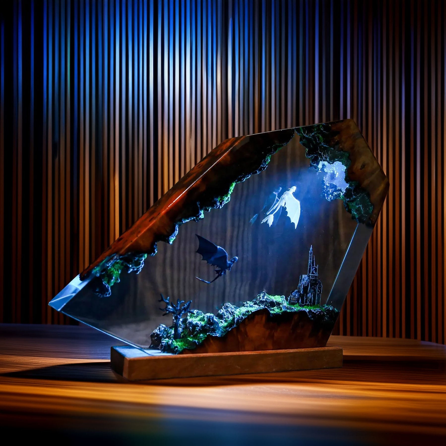 Night Wing Dragon Resin Lamp