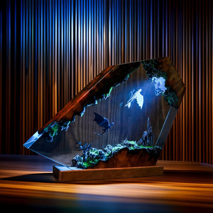 Night Wing Dragon Resin Lamp