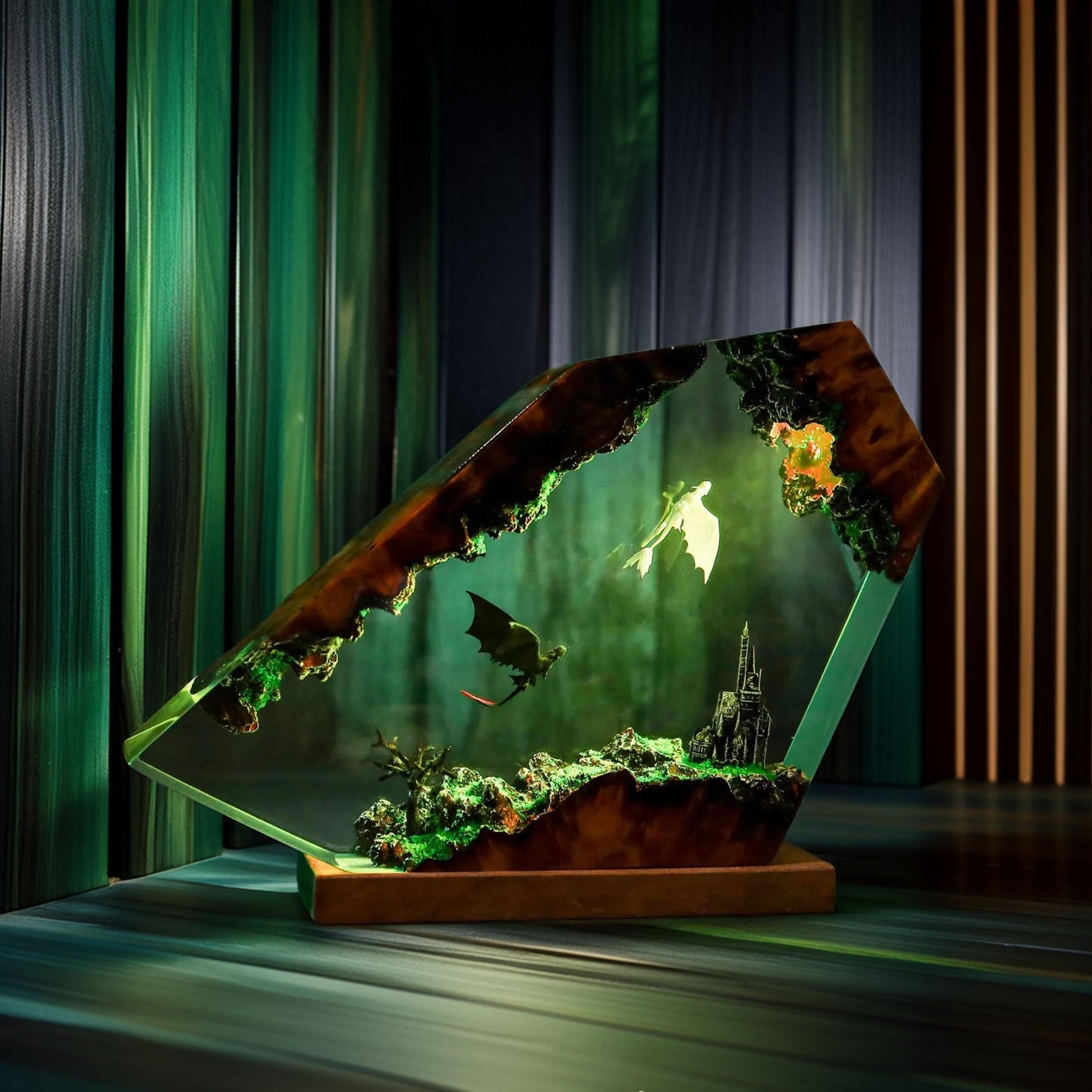 Night Wing Dragon Resin Lamp