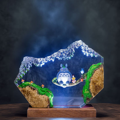 Forest Spirit Owl Forest Swing Resin Epoxy Lamp