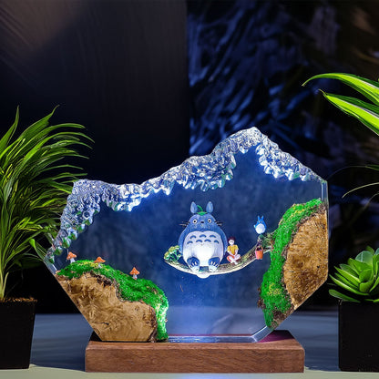 Forest Spirit Owl Forest Swing Resin Epoxy Lamp