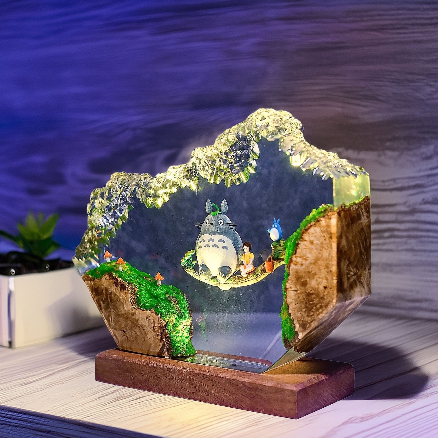 Forest Spirit Owl Forest Swing Resin Epoxy Lamp