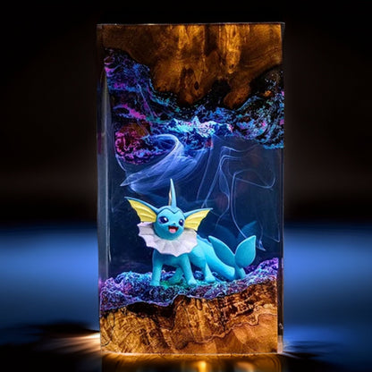 Aqua Mermaid Fox Resin Lamp