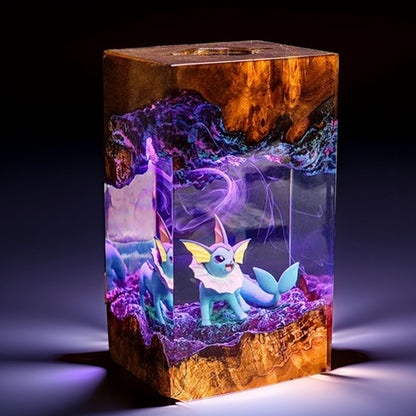 Aqua Mermaid Fox Resin Lamp