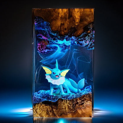 Aqua Mermaid Fox Resin Lamp