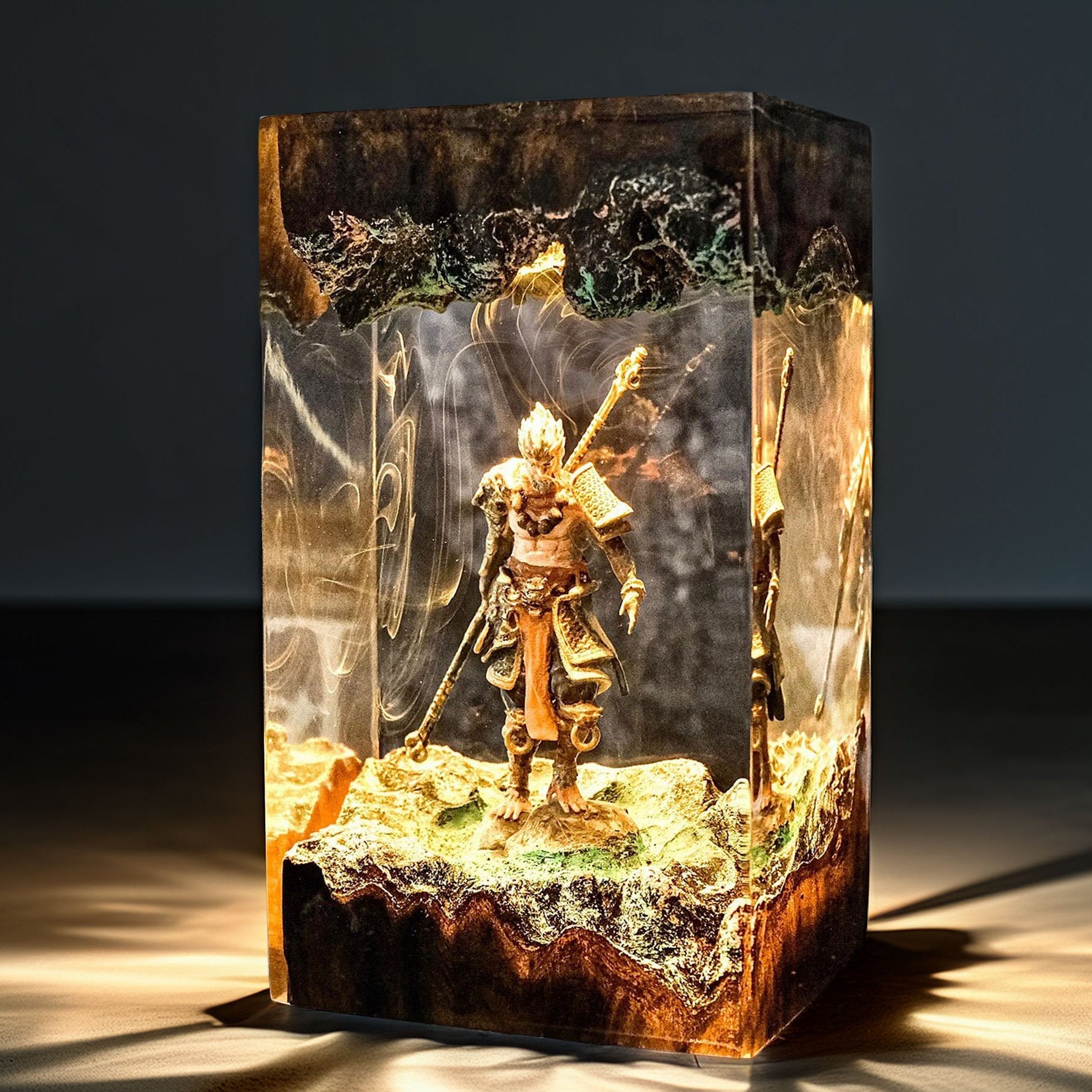 Mythic Monkey Sage Resin Lamp 1