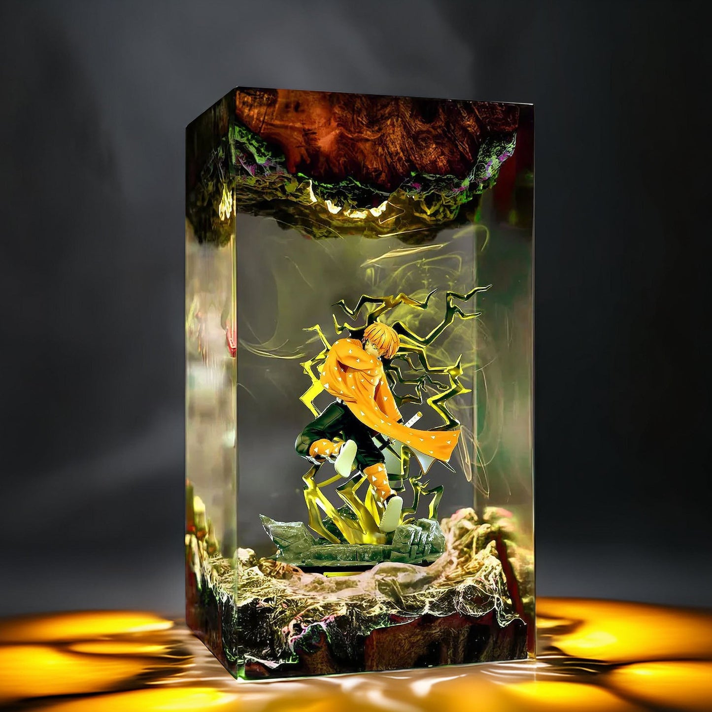 Lightning Yellow Swordsman Resin Lamp