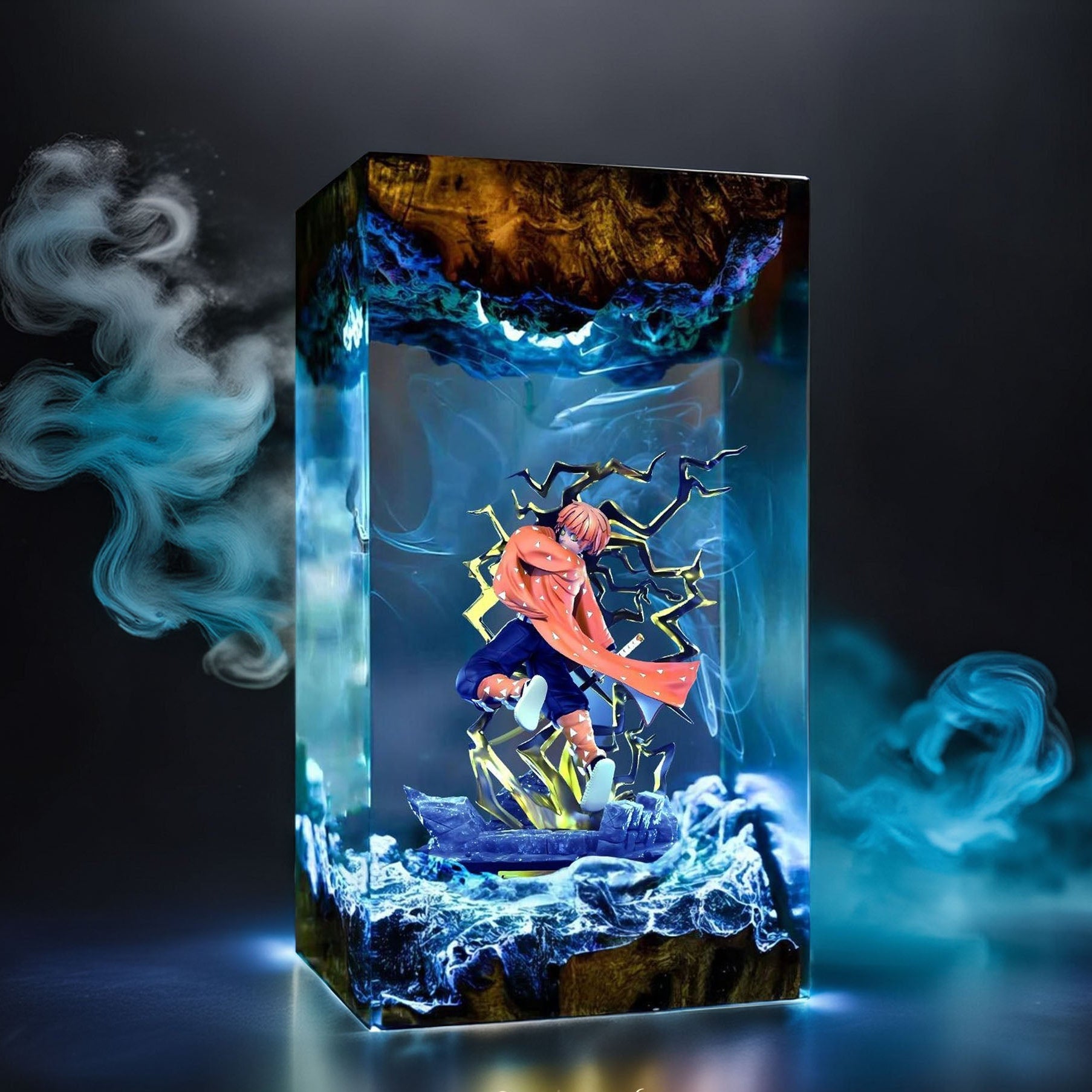 Lightning Yellow Swordsman Resin Lamp