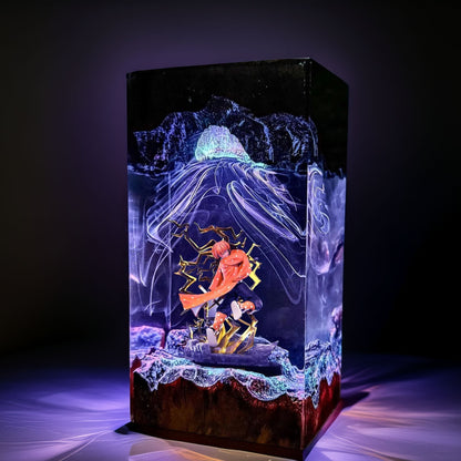 Lightning Yellow Swordsman Resin Lamp