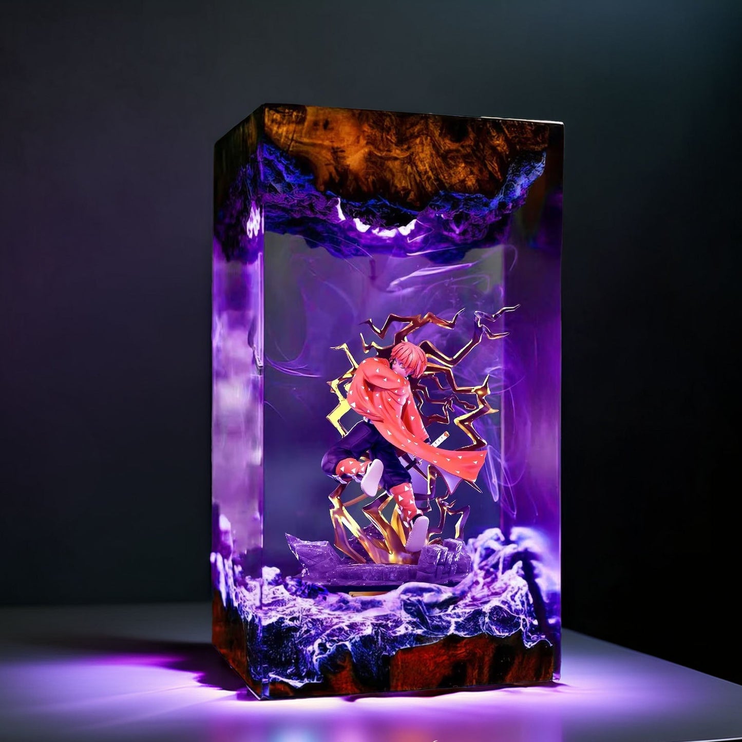 Lightning Yellow Swordsman Resin Lamp