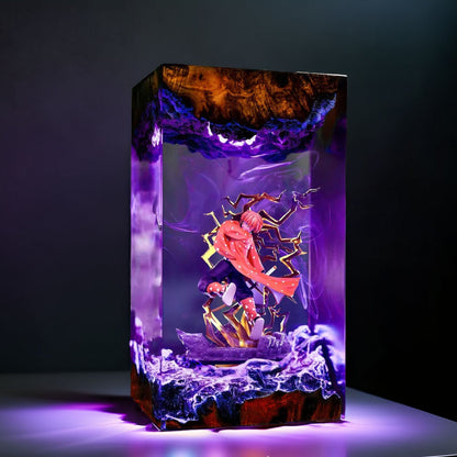 Lightning Yellow Swordsman Resin Lamp