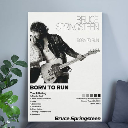 Bruce Springsteen Born to Run Canvas Poster Wall Decorative Art Painting Living Room Size 24''x36''