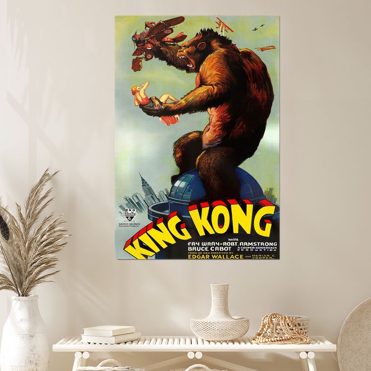 King Kong Vintage Movie Poster Retro Style - Size 24''x36''