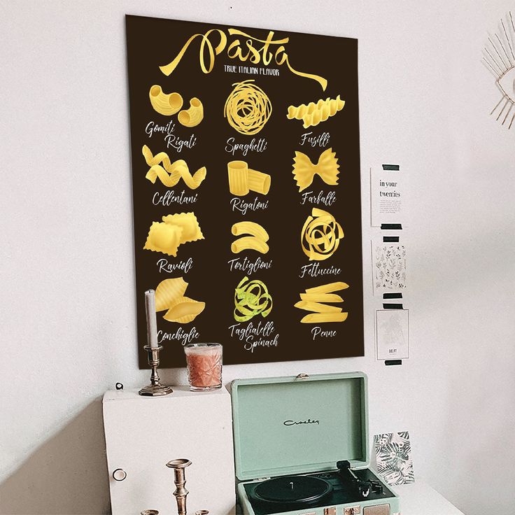 Kitchen Poster- Vintage Pasta Poster Size 24''x36''