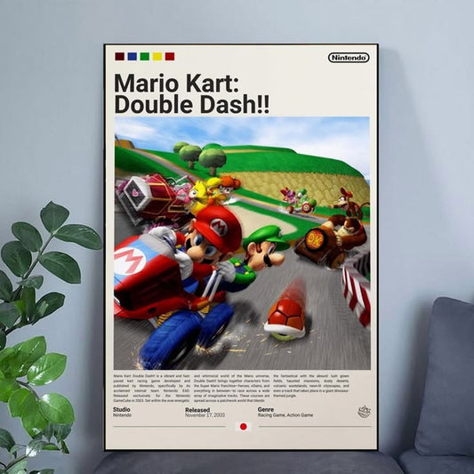 Mario Kart Double Dash Poster, Gaming Room Poster, Gaming Print Poster, Video Games Poster