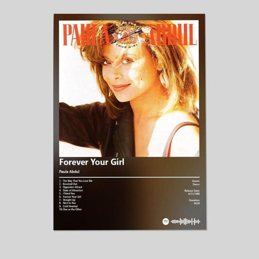 Music Poster - Paula Abdul - Forever Your Girl Album Retro Style - Size 24x36