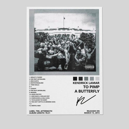Kendrick Poster Lamar to Pimp A Butterfly Album Cover Poster for Bedroom Aesthetic Size 24''x36''