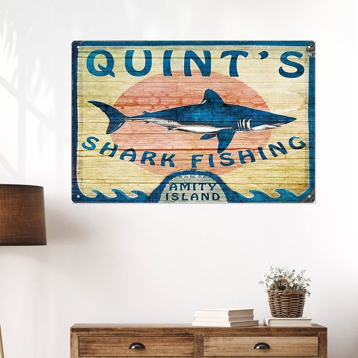 Quint Shaek Fishing 1975 Retro Style - Size 24''x36''