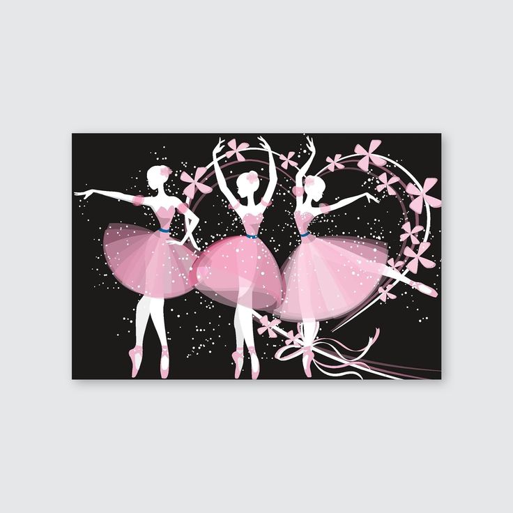 Dancing Ballerinas Wall Poster Unframed Version Size 24''x36''