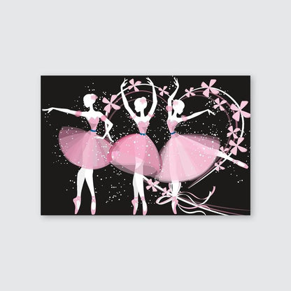 Dancing Ballerinas Wall Poster Unframed Version Size 24''x36''