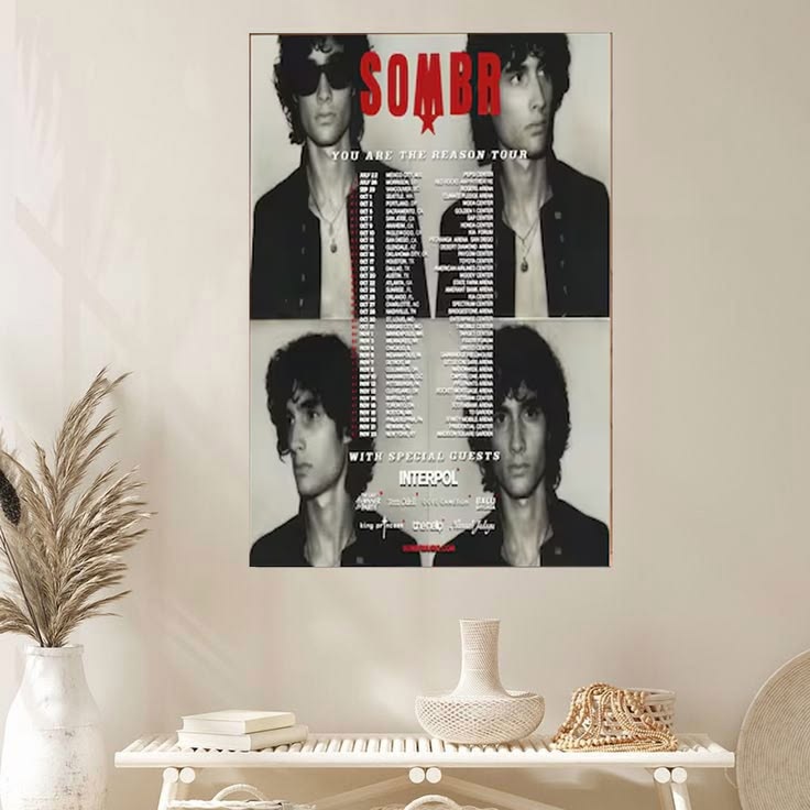 SOMBR Tour Poster Print, You Are The Reason Tour Artwork, Indie Music Wall Decor, Concert Memorabilia Gift for Fans