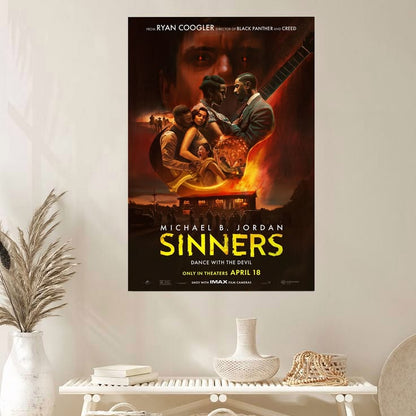 Sinners Movie Poster Michael B Jordan Hailee Poster Size 24''x36''