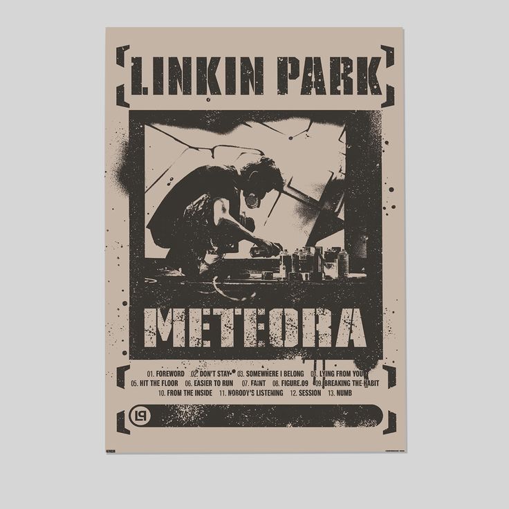 Music Poster Lin.kin P.a.rk - Meteora Wall Poster Retro Style - Size 24''x36''