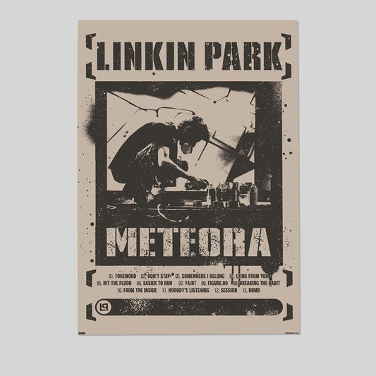 Music Poster Lin.kin P.a.rk - Meteora Wall Poster Retro Style - Size 24''x36''