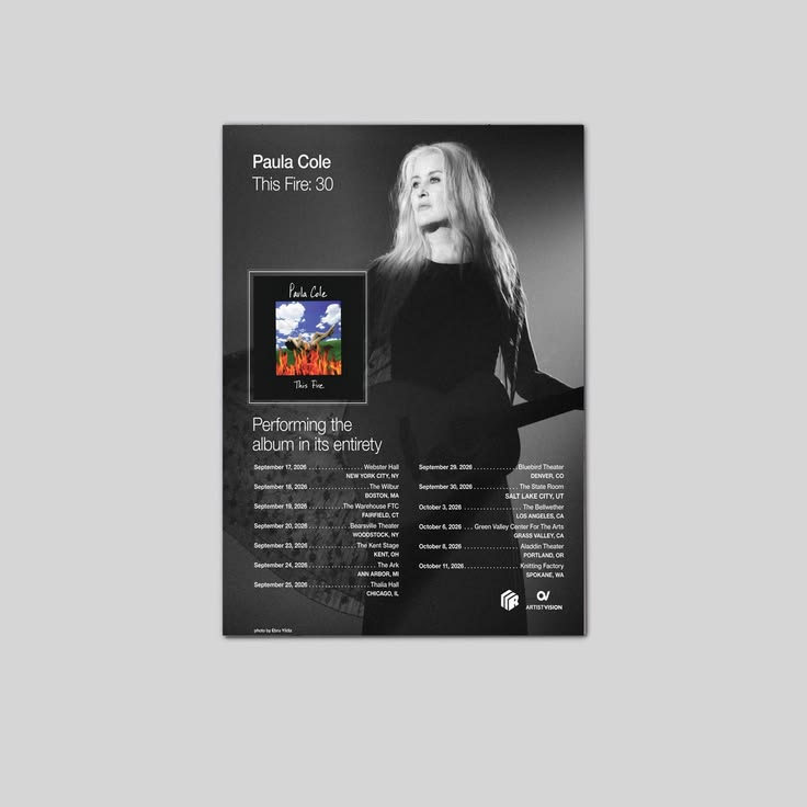 Paula Cole Groton Hall Music Center 2026 Poster Size 24''x36''
