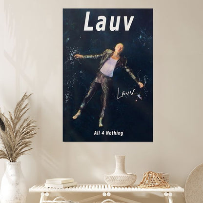Music Poster- Lauv Singer - All 4 Nothing Album - Vintage Style - Size 24x36