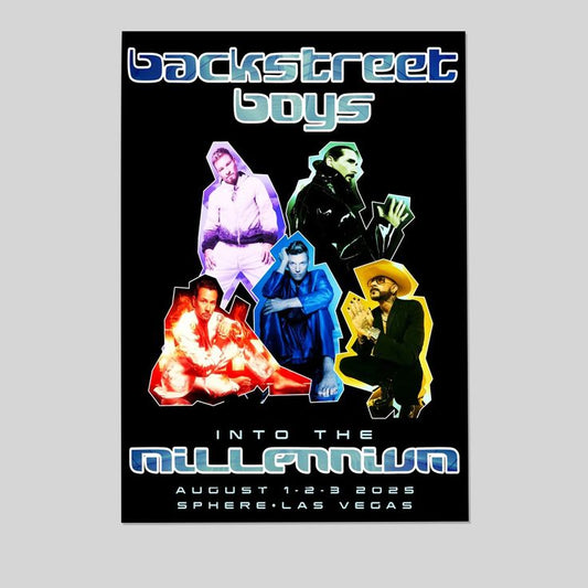 BACKSTREET BOYS INTO THE MILLENNIUM SPHERE LAS VEGAS OFFICIAL LITHOGRAPH POSTER Size 24''x36''