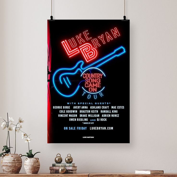 Luke Bryan "Country Song Came On" Tour 2025 Concert Poster Size 24''x36''