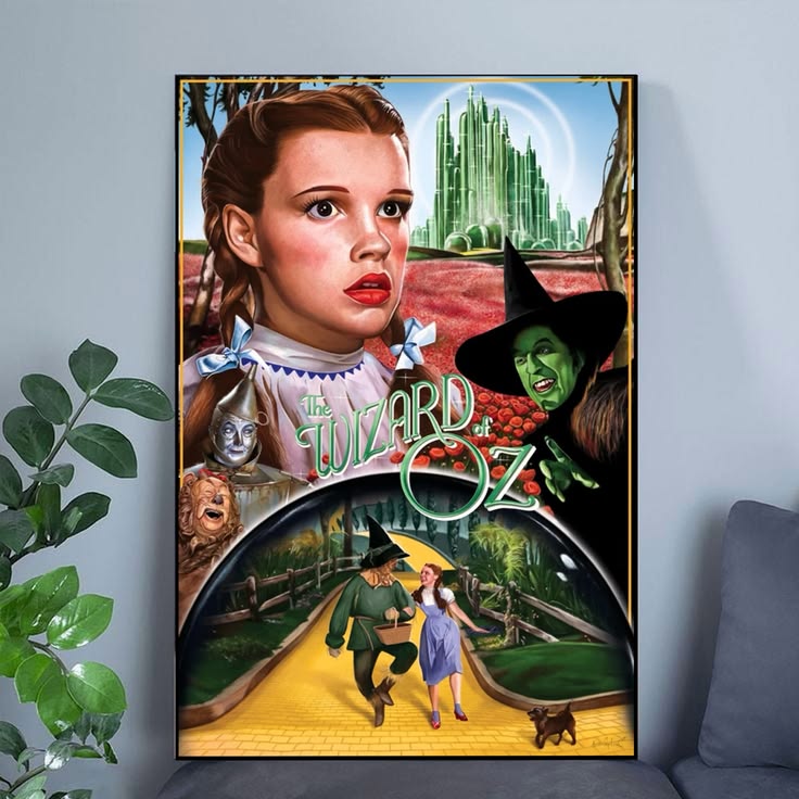 Wizard of Oz Movie Poster Vintage Fantasy Art Print Poster Size 24''x36''