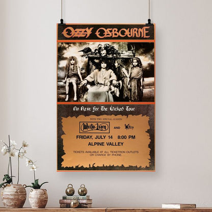 Poster Black Sabbath Ozzy No Rest for the Wicked Tour Concert Live Classic Rock Size 24''x36''