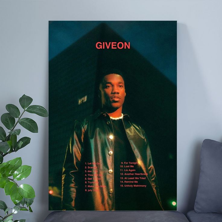 Music Poster- Giveon Singer - Vintage Style - Size 24x36