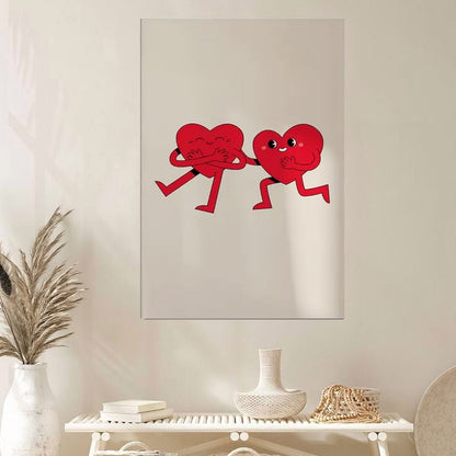 Retro Hearts Art, Valentines Day Poster Full Size 24''x36''