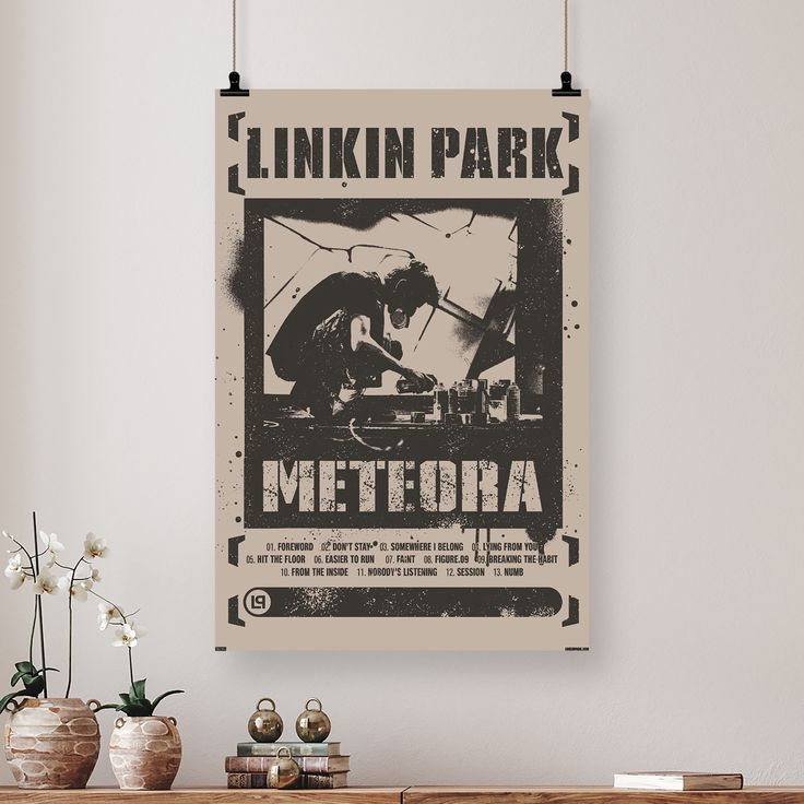 Music Poster Lin.kin P.a.rk - Meteora Wall Poster Retro Style - Size 24''x36''