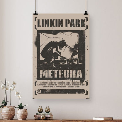 Music Poster Lin.kin P.a.rk - Meteora Wall Poster Retro Style - Size 24''x36''