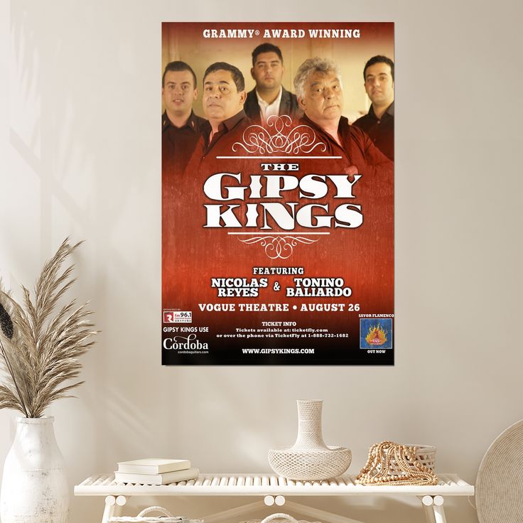 Music Poster GIPSY KINGS 2016 VANCOUVER CONCERT TOUR POSTER Retro Style - Size 24''x36''