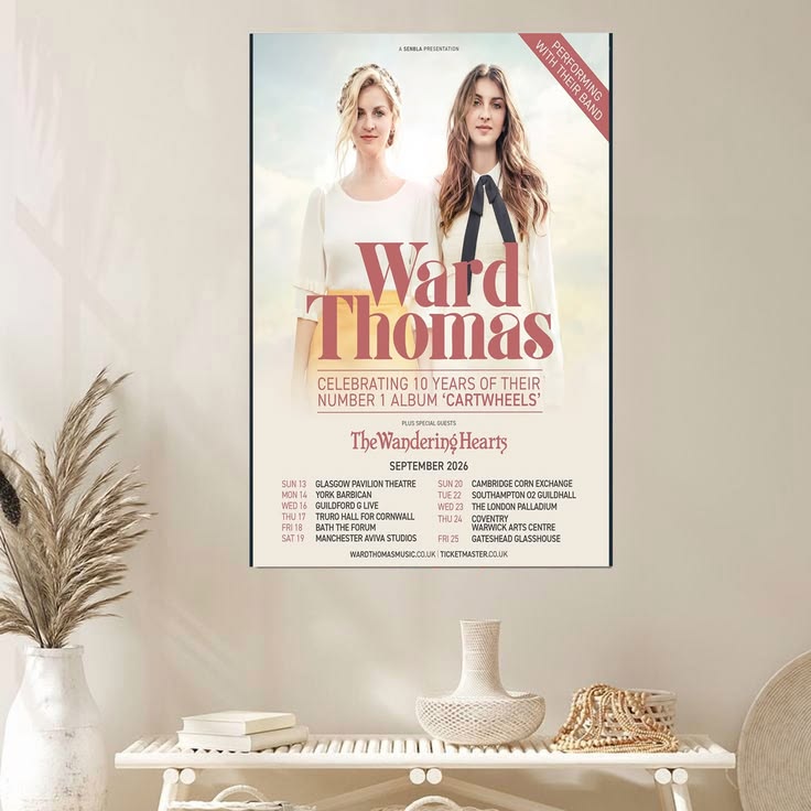Music Poster Ward Thomas 10 whole years of #1 album Cartwheels The Wandering Hearts Size 24''x36''