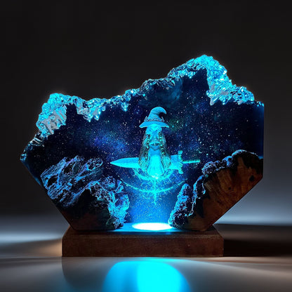 Doll Witch Of The Moon Resin Lamp