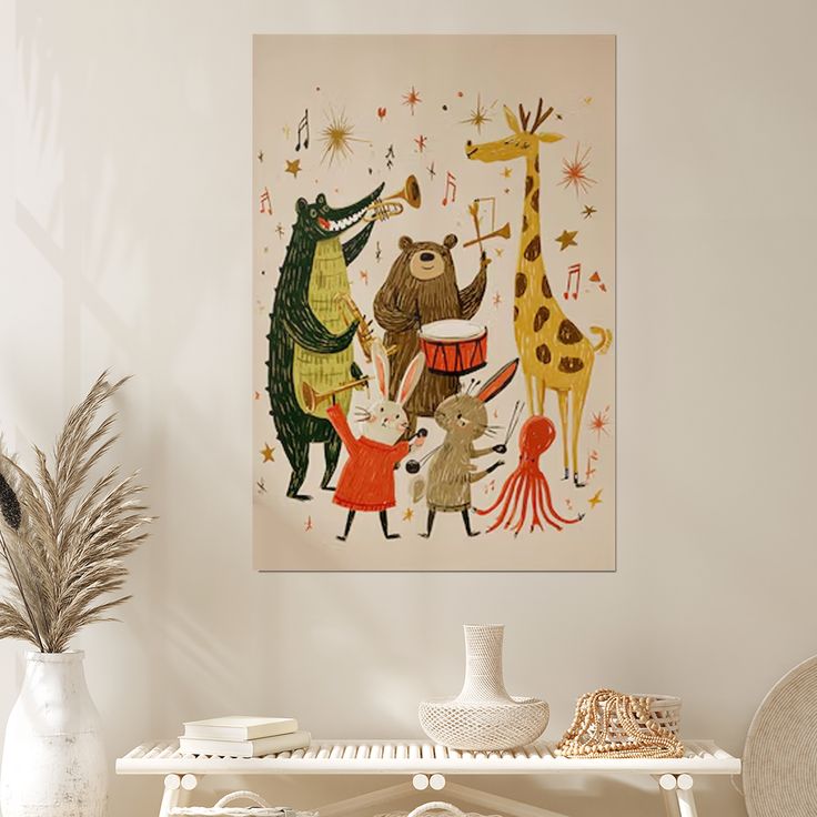 Animal Band Nursery Wall Art Poster Full Size 24''x36''