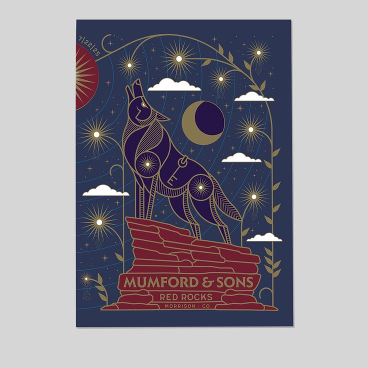 Mumford & Sons July 22, 2025 Red Rocks Amphitheatre. Morrison, CO Poster-Portrait - Poster Size 24''x36''