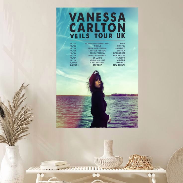 𝐕𝐚𝐧𝐞𝐬𝐬𝐚 𝐂𝐚𝐫𝐥𝐭𝐨𝐧 Veils Tour 2026 UK Size 24''x36''